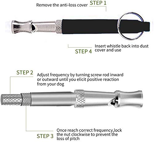 [Australia] - HEHUI Dog Whistle, Dog Whistle to Stop Barking Adjustable Pitch Ultrasonic Safety Stainless Steel Dog Training Whistle 2 Packs - Dog Whistles with 2 Free Lanyards black 