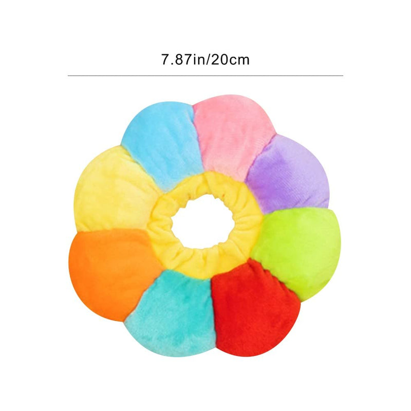 Adjustable Cat Recovery Collar Cat Elizabethan Collar Pet Cone Collar Cat Cone Collar for Anti-Bite Lick, Kittens and Puppies Wound Healing (S rainbow sun flower) - PawsPlanet Australia