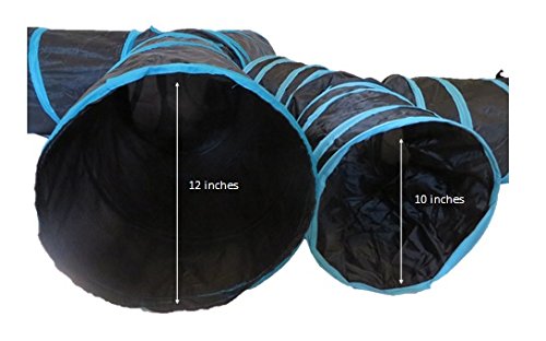 Feline Ruff Premium 3 Way Cat Tunnel. Extra Large 12 Inch Diameter and Extra Long. A Big Collapsible Play Toy. Wide Pet Tunnel Tube for Other Pets Too! Animal Print - PawsPlanet Australia