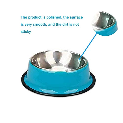 SUOXU Dog Bowl 2 Pieces Stainless Steel Dog dishes,Non-Slip Dog Feeding Bowls Metal Dog Bowls,Medium Dog Food Bowl and Water Bowls (M-580ml) M-20oz/580ml Bowl - PawsPlanet Australia