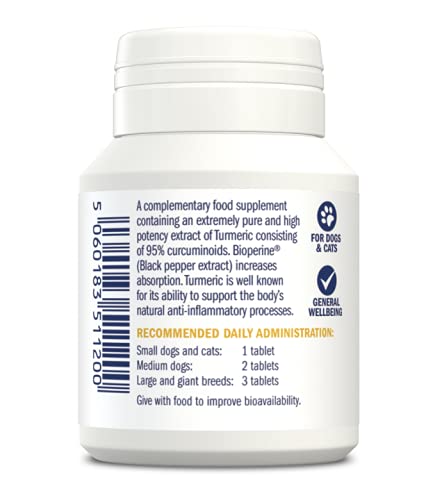 Dorwest Herbs Turmeric Tablets for dogs and cats, 100 tablets - PawsPlanet Australia