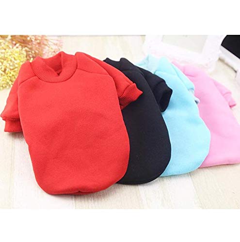 [Australia] - GJDLLC Small Puppy - Cat - Very Small Dog - Basic Sweatshirt XS, S, Medium, Large, XL, or XXL - Black, Red, Blue, or Pink S (Back 9.5 IN/Chest 11 IN/ Neck 5 IN) 