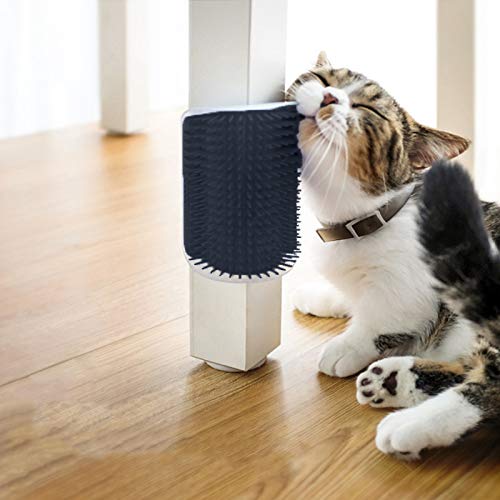 [Australia] - Hub's Gadget 2 Pack Cat Self Groomer, Wall Corner Massage Comb Grooming Brush Black 