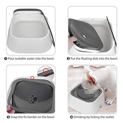 Oumefar Pet Water Bowl Anti-Spill Automatic Dog Bowl Vehicle Carried Floating Bowl Slow Water Suitable for Pet Puppies Kittens - PawsPlanet Australia