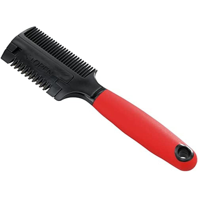 Ferplast double comb with razor blade for dogs GRO 5991, thinning comb, 18.3 x 4.5 x 1.8 cm - PawsPlanet Australia