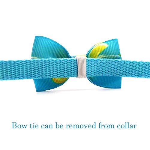 [Australia] - azuza Breakaway Cat Collar with Bell, 2 Pack Safety Buckle Cat Collars with Bowtie, Adjustable from 8"-12", Cute Fruit Patterns Lemons and Limes 