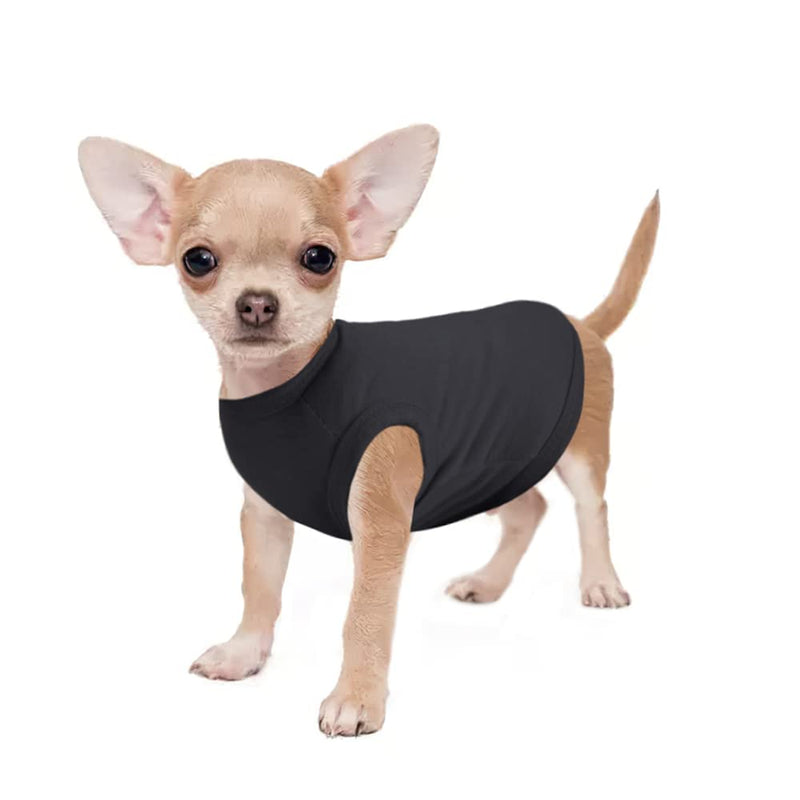 Sebaoyu 2 Pieces Chihuahua Dog T-Shirt Puppy Clothes Summer Pet Doggy Vest Costumes Soft Tiny Dog Outfits Shirt for Yorkie Teacup Extra Small Dog Clothes Clothing XXS,XS XX-Small black,gery - PawsPlanet Australia