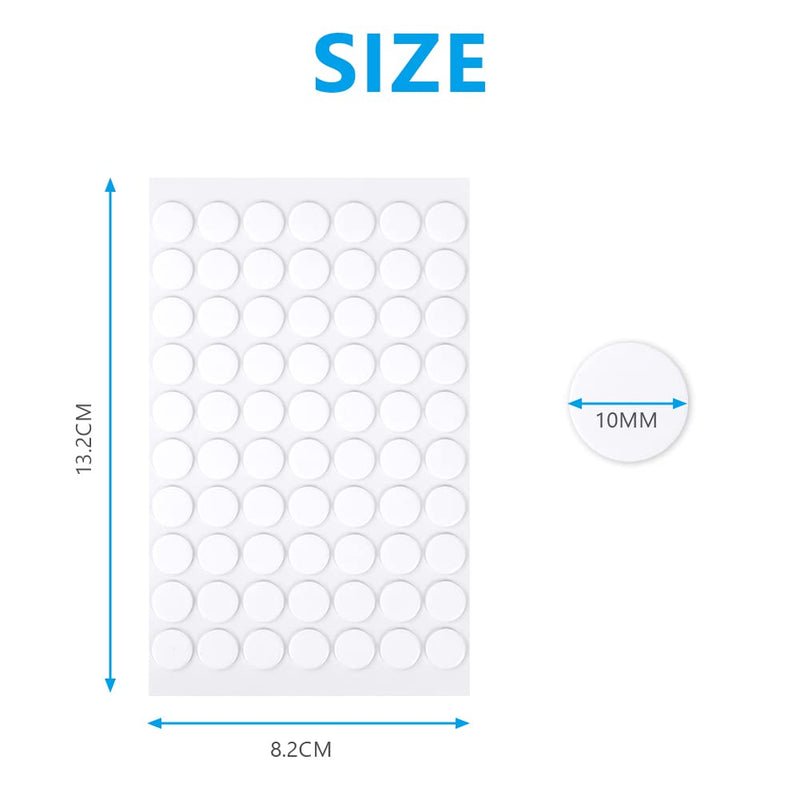 OFFCUP Adhesive Dots, 350 Pieces Double-Sided Adhesive Dots Transparent, 1mm Clear Sticky Stapling, Chlaufe Dots Self-Adhesive Adhesive Tape Pads for Walls, Floors, Plastic, Metals 300 Pieces, 1cm - PawsPlanet Australia