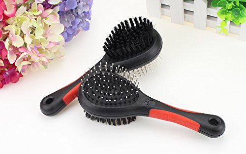 [Australia] - Fast and Good Professional Double Sided Pin & Bristle Combo Brush for Dogs & Cats, Grooming Comb for Cleaning Shedding & Dirt Short Medium or Long Hair+ Durable Slider Storage Bag Small 