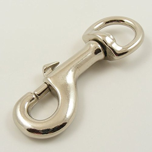 HIKS Products 16mm 5/8" Round Eye x 72mm long Nickel Plated Metal Snap Hook Trigger Clip Swivel Clasp ideal for use with Dog lead & Horse rug leg straps 5 Items - PawsPlanet Australia