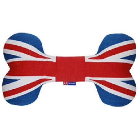 PetLondon British London Union Jack Bone 8', Canvas Plush Dog And Puppy Toy, Canvas Bone With Squeaker, Cute Fun Royal Queen Union Jack Dog Interactive Toy - PawsPlanet Australia