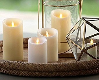 Darice Luminara Flameless Candle - Ivory Wax Unscented Classic Pillar - 5 in - PawsPlanet Australia