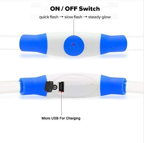 CCWW LED light collar for dogs USB rechargeable LED dog collar piece dog collar luminous rechargeable and adjustable in length with three lighting modes for dogs and cats green - PawsPlanet Australia