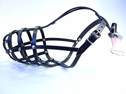 L&J Pets Uk New Genuine Light leather Dog Muzzle German Shepherd and Other Similar Snout (Black Leather, W1) (W1-3) Black Leather - PawsPlanet Australia