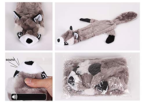 Soft Plush Dog Toys No Stuffing Dog Chew Toys Squeaky Dog Toys For Puppy Small Medium Dogs Playing Training Strong Big Dog Toy Raccoon 60cm(23.6inch) Long - PawsPlanet Australia