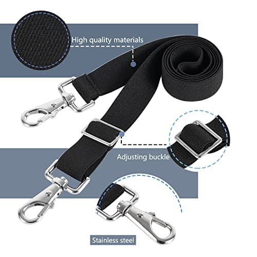 Premium Horse Blanket Sheet Leg Straps, Replacement Stretchy Belly Strap with Double Swivel Snaps, Adjustable Length from 24 to 42 Inch Black(2 Pcs) 2 Pcs - PawsPlanet Australia