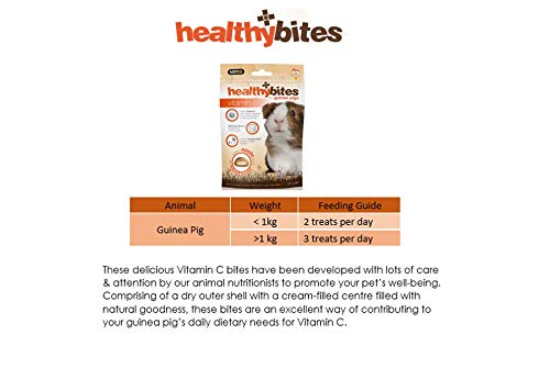 VetIQ HealthyBites for Guinea Pigs, Vitamin C Treats, 4x 30g, Pet Remedy to Support Immune Systems of Your Guinea Pig or Hamster, Guinea Pig & Hamster Treats with Prebiotic Fibre For Healthy Digestion - PawsPlanet Australia