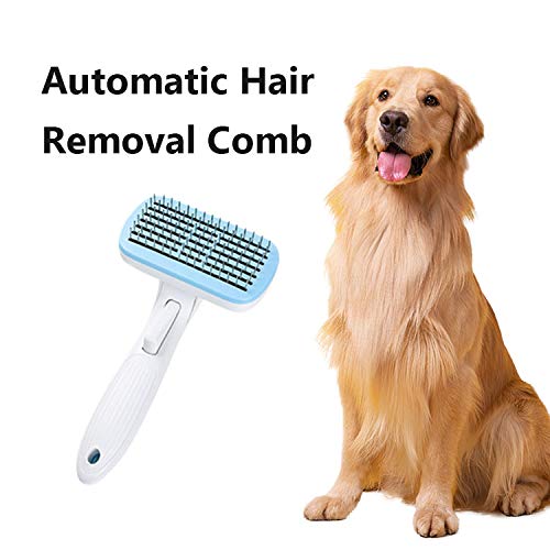 Measepet Dog Brush & Cat Brush Self Cleaning Dog Slicker Brush Easy to Clean Pet Grooming Brushes - self - Cleaning Button, Save time and Effort gray - PawsPlanet Australia