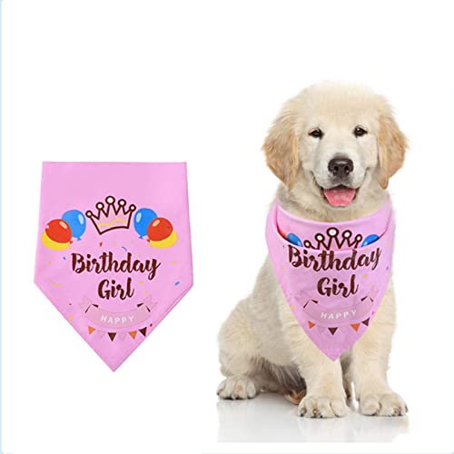2 Pcs Dog Birthday Bandana Girl Dog Birthday Party Hat Cotton Dog Scarf Dog Birthday Outfit for Dog Cat - PawsPlanet Australia