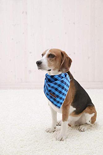 Unique style paws Dog Bandana, 1PC Washable Square Dog Scarfs for Small Medium Large Dogs Adjustable Dogs Bib Scarfs for Girl and Boy Small (Pack of 1) Black and Blue - PawsPlanet Australia