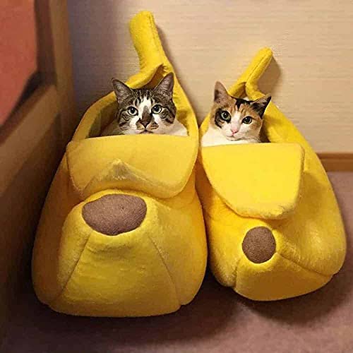 Pet Cat Bed House, Banana Cat Dogs Cuddle Bed Pet Supplies for Cats Kittens Warm Kennel Dog Sofa Cat Sleeping Bed X-Large - PawsPlanet Australia