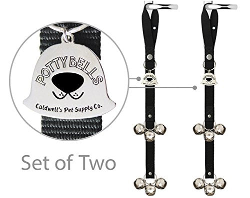Caldwell's Pet Supply Co. Potty Bells Housetraining Dog Doorbells for Dog Training and Housebreaking Your Dog Loud Dog Door Bell for Potty Training Puppies and Dogs Set of 2 Potty Bells Black - PawsPlanet Australia
