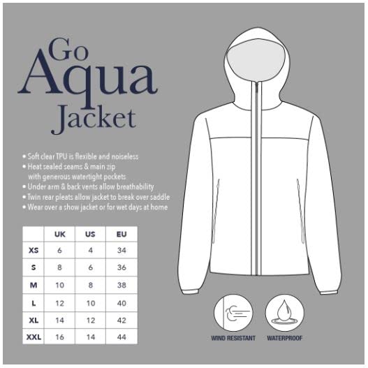 LeMieux Women's Go Aqua Waterproof Over Jacket in White - Soft TPU - Flexible & Breathable XS - PawsPlanet Australia