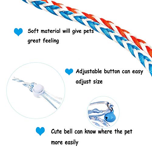 [Australia] - WoYous Hamster Harness 5 Pieces Adjustable Small Animal Bell Harness Rope Harness for Lead Walking Pet Gerbil, Rat, Mouse, Hamster Harness 