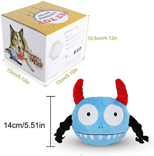 FREESOO Squeaky Dog Toys Interactive Plush Ball Electronic Pet Toy for Puppy Motorized Entertainment Prevent Boredom Blue - PawsPlanet Australia