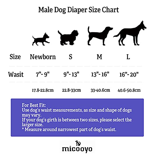 MICOOYO Reusable Dog Nappies Male 3-Pack | Washable Belly Bands for Dogs | Super Absorbent Durable Dog Diapers Wrap for Medium Doggie (Animals Fruit Cars) Medium 33-40.6cm(waist) Animals&Fruit&Cars - PawsPlanet Australia