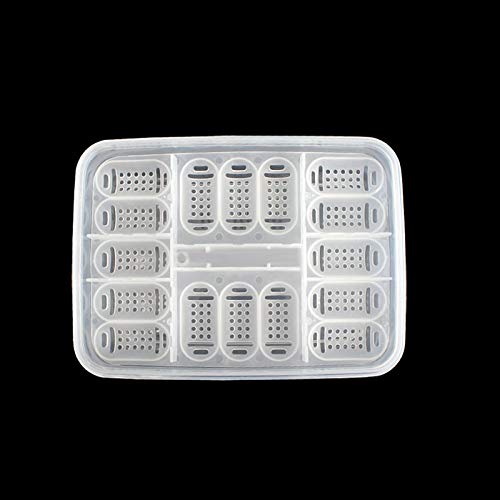 16 Grids Reptile Breeder Box Professional Plastic Reptile Breeding Box Hatching Incubator for Amphibians Snakes Lizards Turtles Tortoises Geckos with Eggs Tray Thermometer Not Included 6.6×4.8×2.4inch - PawsPlanet Australia