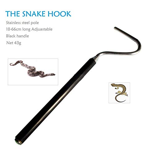 POFET 2Pcs 66cm / 26inch Stainless Steel Extensible Snake Hook Retractable Reptile Hook for Catching Handling Small Snake - PawsPlanet Australia