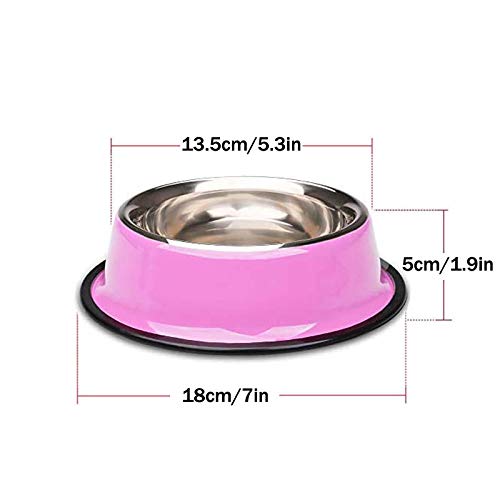 SUOXU Stainless Steel Non-Slip Cat Bowls,Color Multi-purpose Cat Food Bowl Pet Water Bowl Puppy Feeding Bowl, Set of 3 Metal Cat Dog Bowls 18CM - PawsPlanet Australia