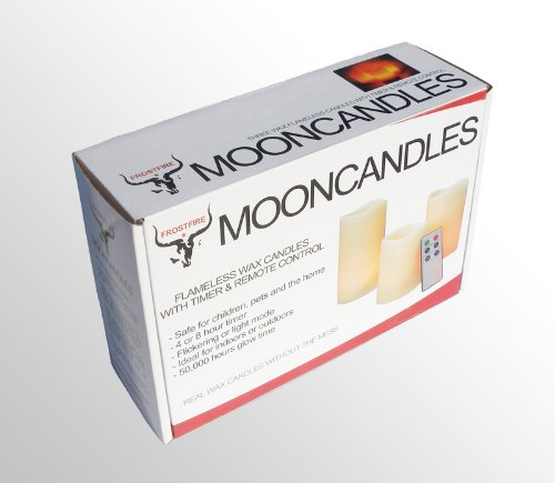 Flameless LED Candles - 3 Mooncandles with Remote Control - PawsPlanet Australia