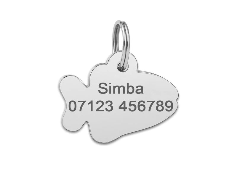 Do Not Feed Cat Collar with Personalised Engraved Fish Shaped ID Pet Tag (Blue) Blue - PawsPlanet Australia