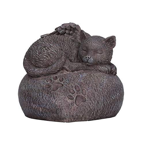 [Australia] - Cat Ashes Urn - Heart Shaped Sleeping Angel Cat Memorial Urn 