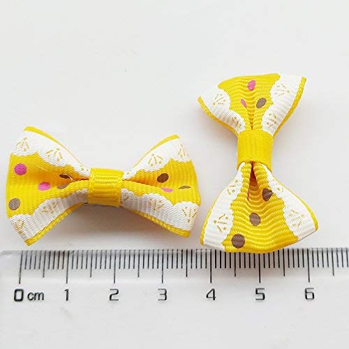 Chenkou Craft 50pcs/25pairs Puppy Yorkie Dog Hair Bows with Rubber Band Pet Grooming Products Mix Colors Varies Patterns Pet Hair Bows Dog Accessories - PawsPlanet Australia