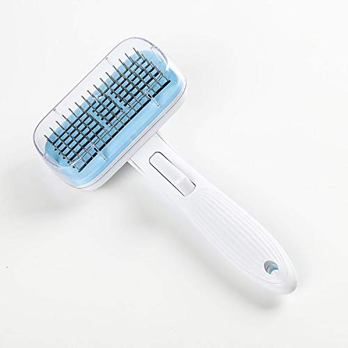 Measepet Dog Brush & Cat Brush Self Cleaning Dog Slicker Brush Easy to Clean Pet Grooming Brushes - self - Cleaning Button, Save time and Effort Blue - PawsPlanet Australia