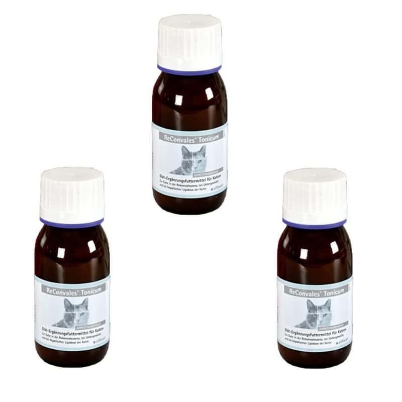 Alfavet ReConvales Tonicum Cat | Pack of 3 | 3 x 45ml | Diet supplementary food for cats | For nutritional restoration and hepatic lipidosis - PawsPlanet Australia