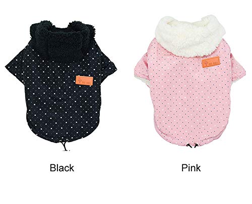 Tineer Pet Puppy Little Star Coat，Pet Dog Warm Winter Clothes Puppy Cats Sweater Apparel Small Dog Clothes (L, Black) L - PawsPlanet Australia