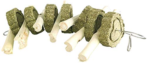 Bunny Chew Toys, Rabbit Toys for Teeth Molar Improve Dental Health 100% Natural Organic Wood Apple Sticks with Grass Balls for Rabbits, Chinchillas, Guinea Pigs, Hamsters, Chewing & Playing (1pcs) 1pcs - PawsPlanet Australia