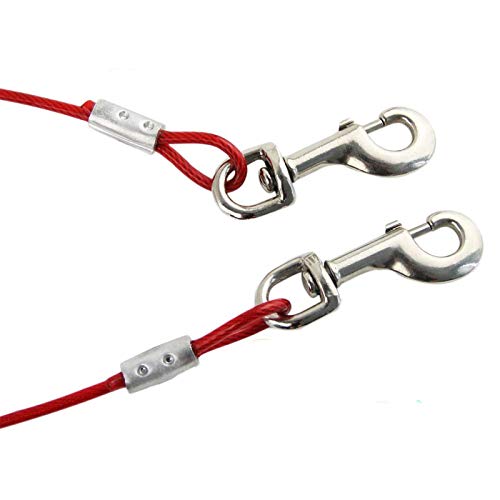 Taylor & Brown 10ft 3m Heavy Duty Dog Tie Out Cable with 16 Inch Spiral Ground Stake Sturdy Puppy Pet Dog Stake and Dog Leash for Outdoor, Yard or Camping - PawsPlanet Australia