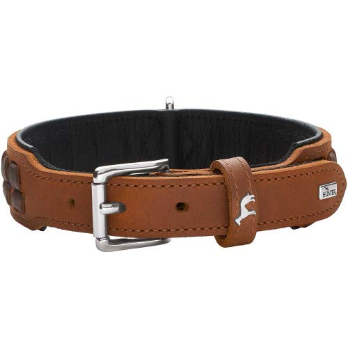 HUNTER 68555 EL Paso Collar, 149 g S-M Cognac/Black - PawsPlanet Australia