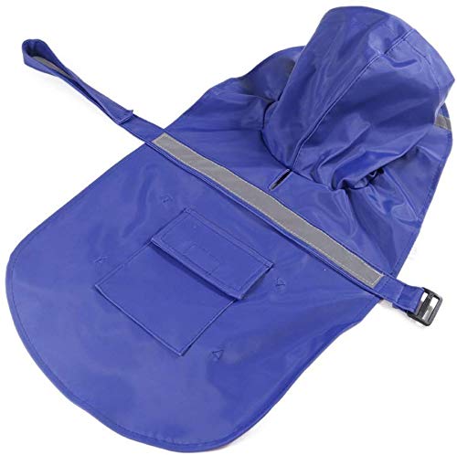 [Australia] - Haolgo Dog Jackets,Dog Raincoat, Lightweight Rain Jacket Poncho Hoodies with Strip Reflective,Waterproof Coats for Dogs,L,Blue 