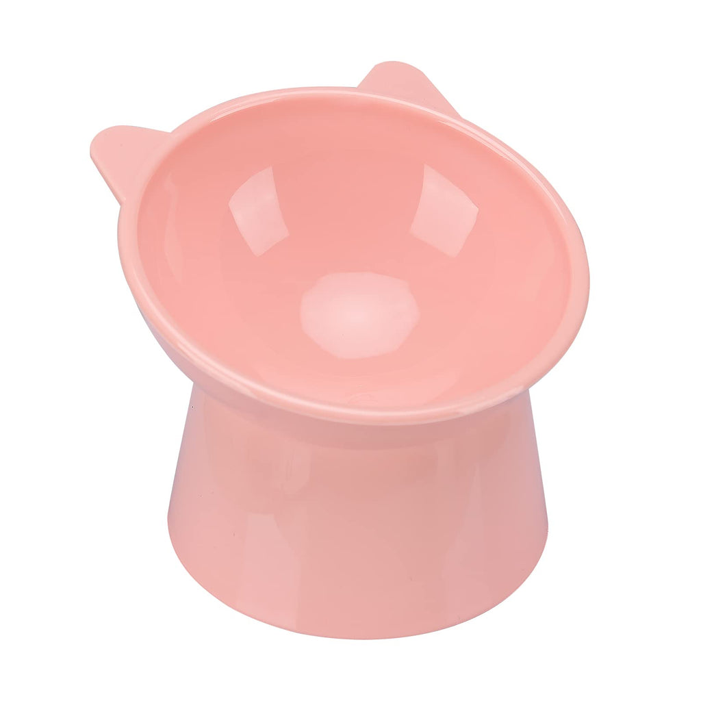 Raised Cat Bowl, Tilted Raised Food Water Bowls, Cute Cat Ear Shaped Cat Food Bowls, Neck Guard 45° Slanted Bowl for Dogs and Cats Pink - PawsPlanet Australia