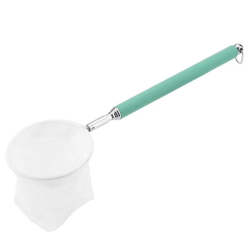 Pssopp Fishing Landing Net, Extendable Telescopic Fish Shrimp Skimming Net Stainless Steel Handle Fishing Net for Aquarium Fish Tank Pond Creek Round Green - PawsPlanet Australia
