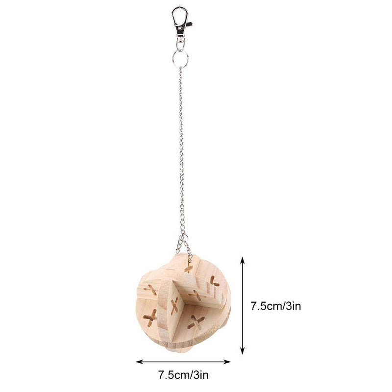 Unibell Small Animals Hamster Chinchilla Rabbit Wood Ball Toy Pet Funny Hanging Toy Cage Toys - PawsPlanet Australia