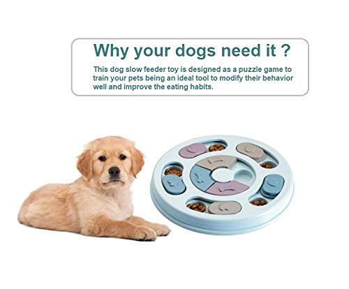 [Australia] - Xsesen Dog Interactive Feeder Bowl Dog Slow Feeder Puzzle Toy Dog Play Hide and Seek IQ Food Training Game for Pet Dogs Puppy Cats Prevent Boredom and Upset 