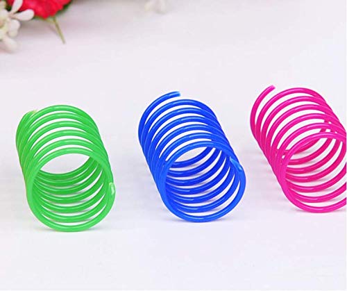[Australia] - ISMARTEN 100 Pack Pet Wide Colorful Springs Cat Toys Plastic Coil Spiral Springs for Cat Kitten Pets (Random Color) 