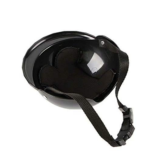 [Australia] - LESYPET Dog Helmet -Paded Pet Motorcycle Helmet Safety Cap for Small Cats Dogs' Biking Cycling, Black S- 4" diameter 